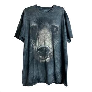 The Mountain 2XL Graphic Black Bear Face Tee T-shirt Men's Gray
